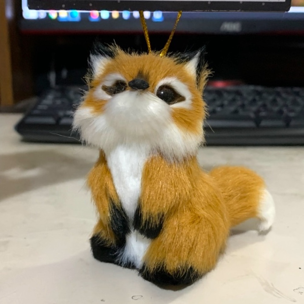 *** FREE W/ PURCHASE*** Faux Fur Woodland Fox Christmas Tree Ornament
